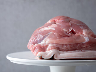 chunks of raw meat on plate