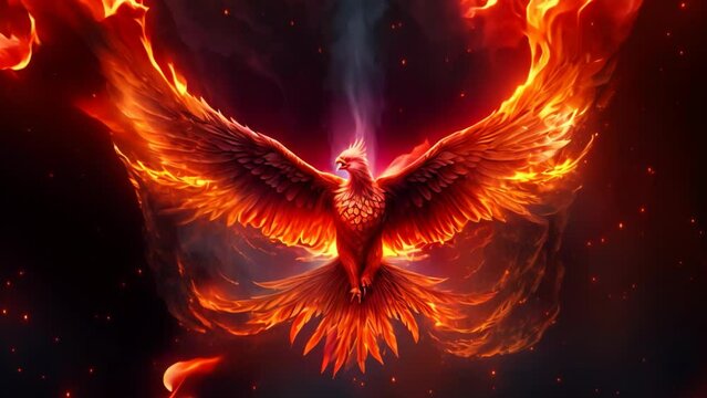 Flying fire phoenix