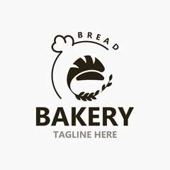 Bread Vintage style Logo Design Vector Template, label product Bake shop Homemade vector