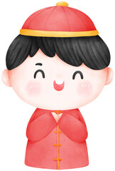 Cute cartoon children Chinese new year