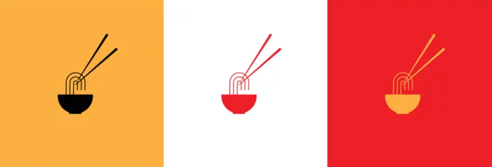Fotobehang noodle food on white background  © selim