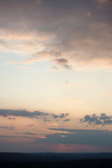 Landscape from the fells in Finnish Lapland after dusk