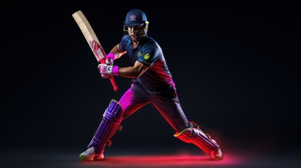 Professional cricket player in 3D model studio