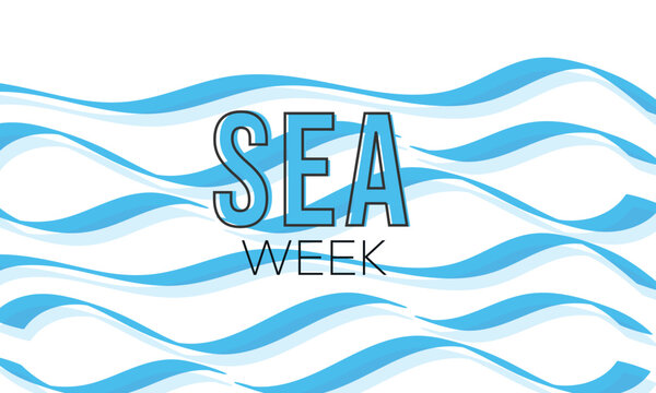 sea week. background, banner, card, poster, template. Vector illustration.