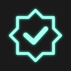 neon glow check mark icon element design vector