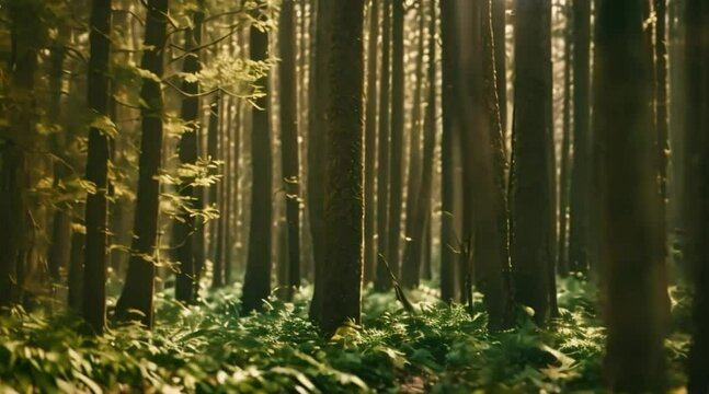 Mystical magic forest classic Generative AI. Virtual video scene animated background