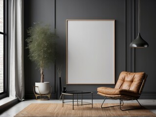 Home mockup, modern interior background