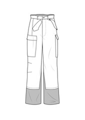 utility pants, pants, fashion illustration, pants sketch, technical drawing, fashion pants cad