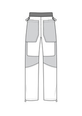 utility pants, pants, fashion illustration, pants sketch, technical drawing, fashion pants cad