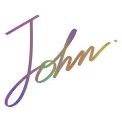 Beautiful multi-colored line drawing, Symbol design with letters J, O, H, N Logo pattern. 