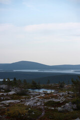 A view of the fell to another in beautiful Finnish Lapland