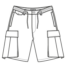 Fashion shorts Illustration, Fashion cad, Fashion design, safari pants, menswear