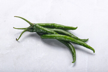 Hot and spicy green chili pepper