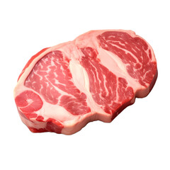 Raw pork chop isolated on transparent background