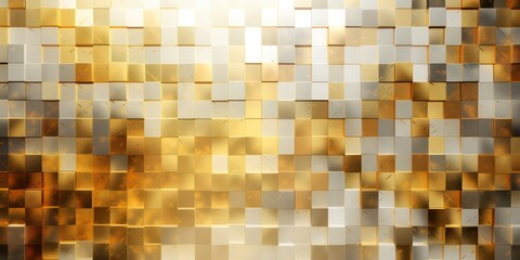 Pixel texture bright gold and silver background.