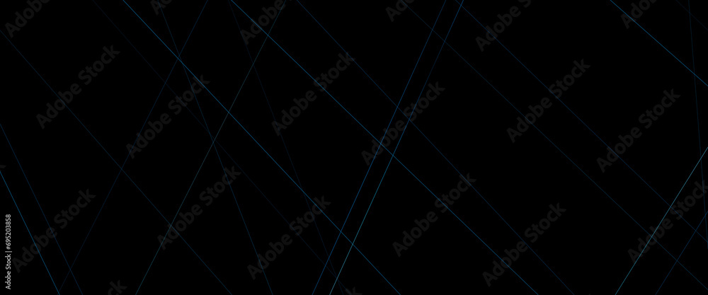 Poster vector abstract black and blue background dark of intersecting lines in light blue color.