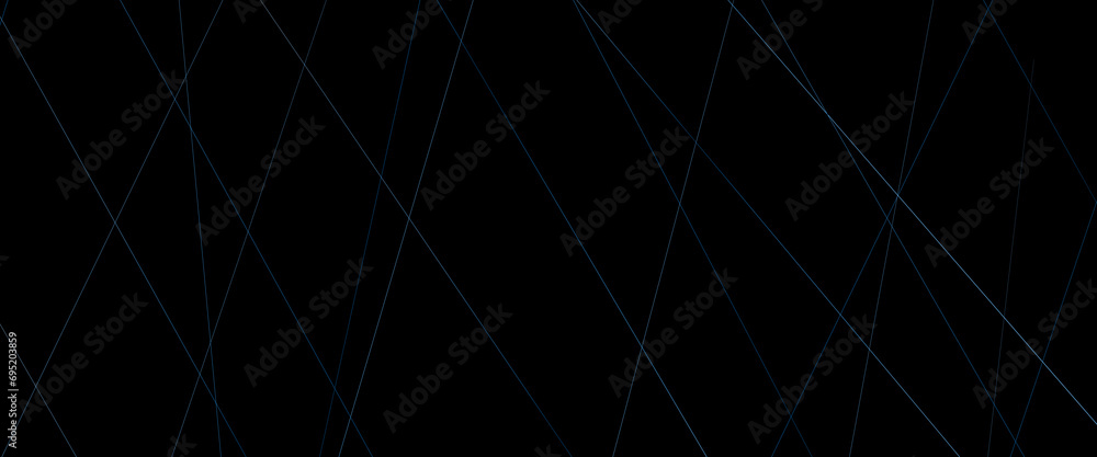 Poster vector abstract black and blue background dark of intersecting lines in light blue color.