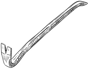 crowbar handdrawn illustration