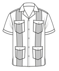 Shirt Fashion Cad, Shirt Fashion Illustration, Shirt fashion design, shirt cad, shirt technical drawing