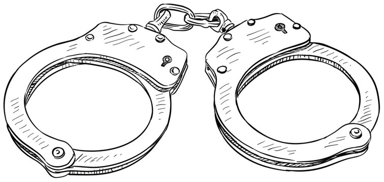 handcuffs handdrawn illustration