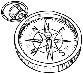 compass handdrawn illustration