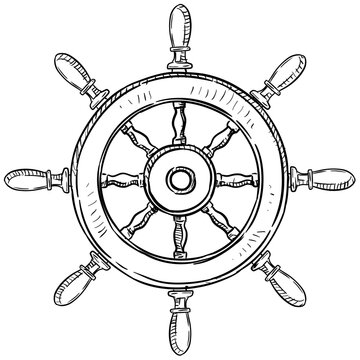 ship wheel handdrawn illustration