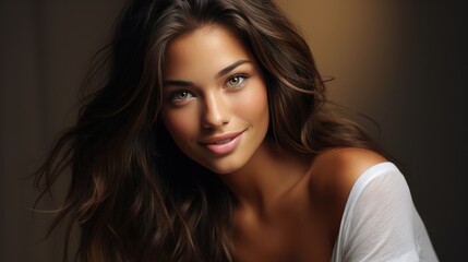 Naklejka premium Smiling beauty attractive girl