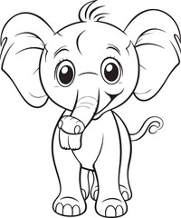 Naklejka premium hand drawn cute elephant outline illustration