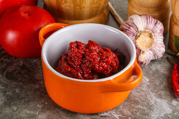 Natural organic red tomato paste