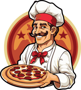 Pizzabäcker Logo, KI generiert