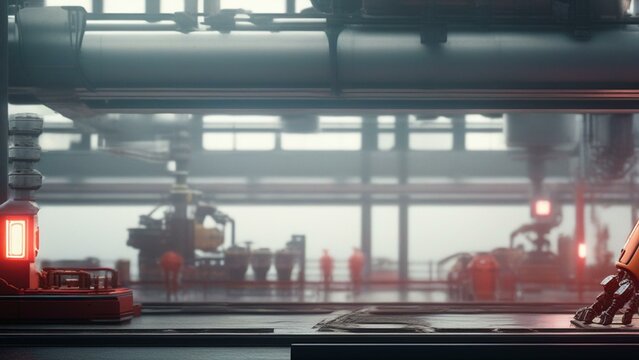 ai robot factory cinematic wallpaper