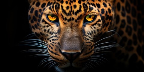 Leopard's sharp gaze catches your eye from the shadows.
