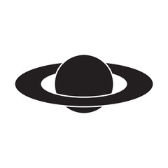 ringed planet icon vector