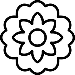 beautiful flower outline isolated in white and black colors