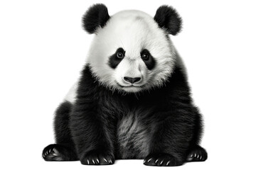 cute panda on isolated transparent background