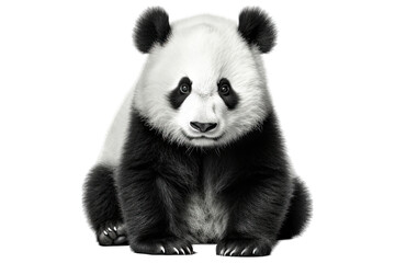 cute panda on isolated transparent background
