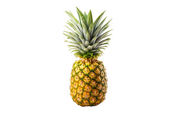 Single pineapple isolated transparent background