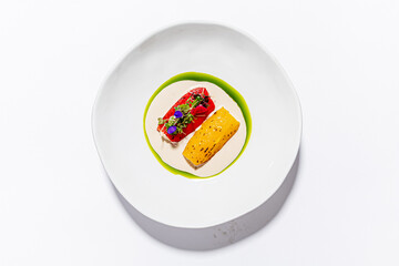 stuffed pepper on the white plate