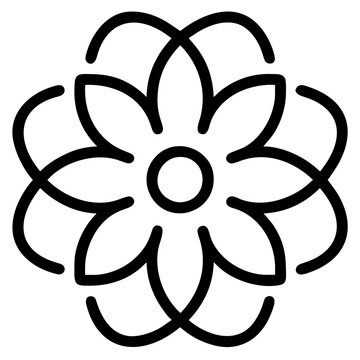 recommend clip art: beautiful flower outline isolated in white and black colors