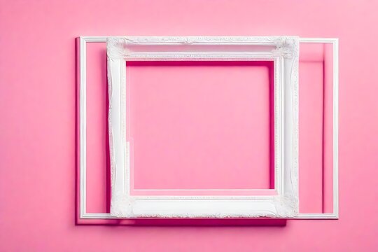 pink picture frame on wall