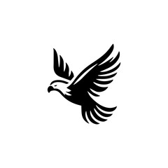 Simple Flat Eagle Logo Symbol on White Background