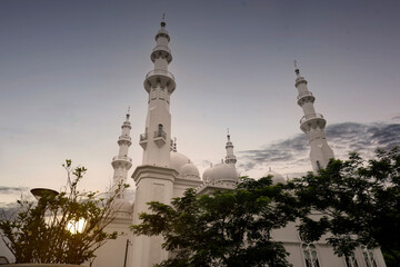 The dome and minaret of the mosque