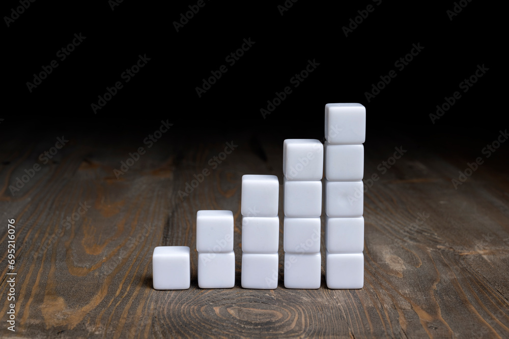 Poster closeup view of small cubes with stairs pattern
