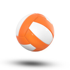 Obraz premium 3D Rendering Orange And White Volleyball Ball Isolated On Transparent Background, PNG File Add
