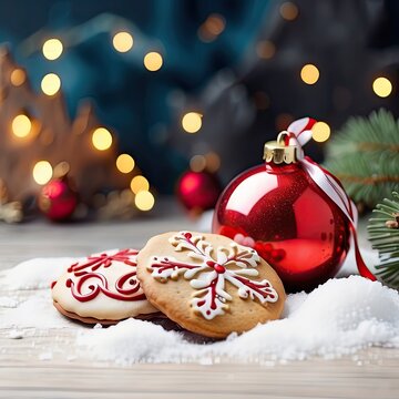 christmas cookies and christmas tree