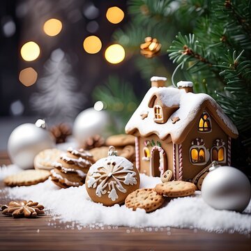 christmas cookies and christmas tree
