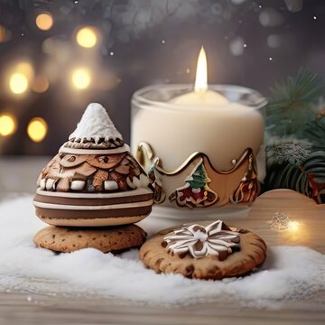 christmas cookies and christmas tree