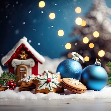 christmas cookies and christmas tree