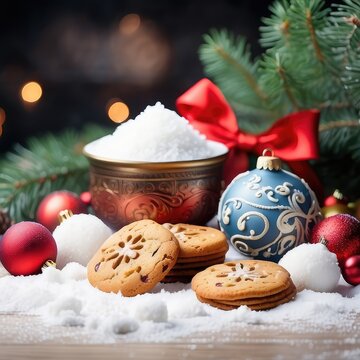 christmas cookies and christmas tree