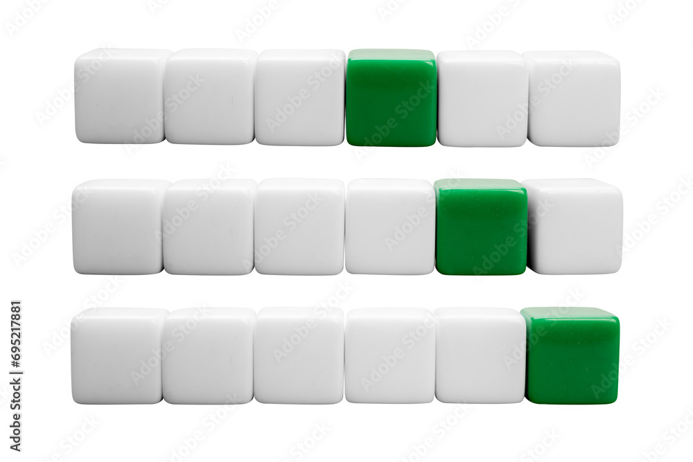 Poster closeup view of a row of small cubes